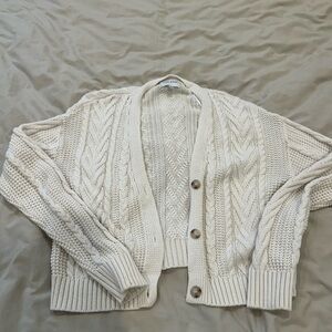 Cream Cable Knit Cardigan
